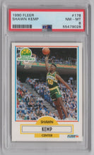 Load image into Gallery viewer, 1990-91 Fleer Shawn Kemp RC PSA 8 Seattle SuperSonics #178