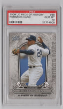 Load image into Gallery viewer, 2008 Upper Deck A Piece of History Robinson Cano PSA 10 New York Yankees #66