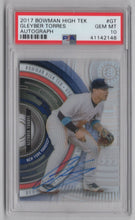 Load image into Gallery viewer, 2017 Bowman High Tek Gleyber Torres Auto PSA 10 New York Yankees #GT