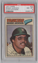 Load image into Gallery viewer, 1977 Topps Cloth Stickers Reggie Jackson PSA 8 New York Yankees #22