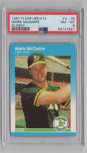 Load image into Gallery viewer, 1987 Fleer Update Glossy Mark McGwire BB PSA 8 Oakland Athletics #U-76