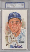 Load image into Gallery viewer, 1981 Perez-Steele Sandy Koufax Autograph Postcard PSA/DNA BB4141/10000 PSA Los