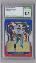 Load image into Gallery viewer, 2020 Panini Prizm Red White Blue Amari Cooper FB CSG 8.5 Dallas Cowboys #149