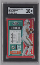 Load image into Gallery viewer, 2020 Panini Contenders Optic Red Prizm Tua Tagovailoa RC FB76/125 SGC 10 Miami