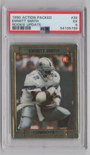 Load image into Gallery viewer, 1990 Action Packed Rookie Update Emmitt Smith RC FB PSA 5 Dallas Cowboys #34