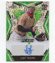 Load image into Gallery viewer, 2020 Leaf Flash Green Leody Taveras RC Auto 23/25 Texas Rangers #BA-LT1