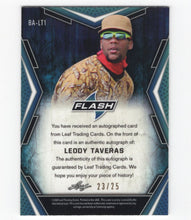 Load image into Gallery viewer, 2020 Leaf Flash Green Leody Taveras RC Auto 23/25 Texas Rangers #BA-LT1