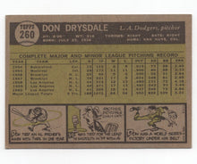 Load image into Gallery viewer, 1961 Topps Don Drysdale Los Angeles Dodgers #260