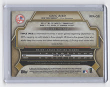 Load image into Gallery viewer, 2017 Topps Triple Threads Rookie and Future Phenom Autographed Relics Greg Bird